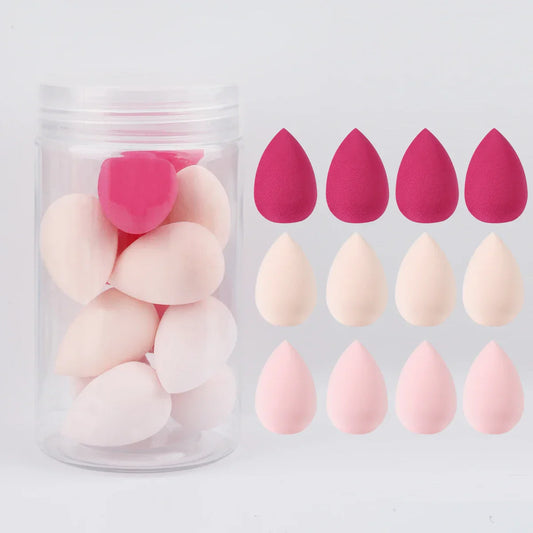 12pcs Mini Beauty Sponge Egg Set – Small Water Drop Puffs with Storage Box for Wet & Dry Use