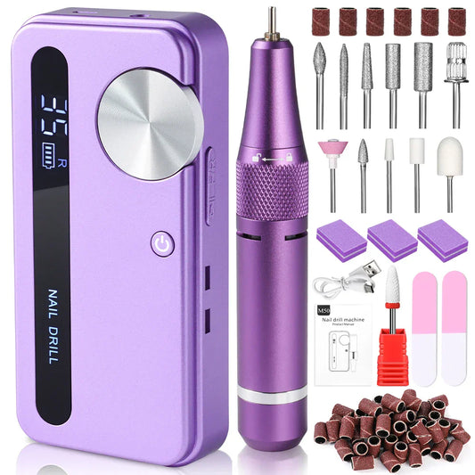 35,000RPM Electric Nail Drill Machine – Professional Rechargeable Nail File for Gel Nails