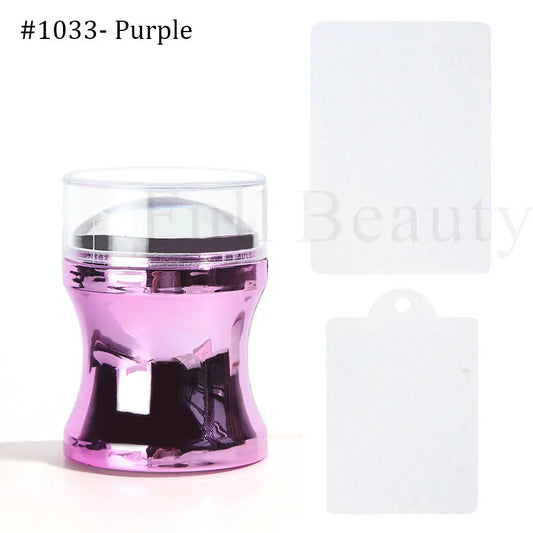 1 Set Mirror Nail Stamper – Clear Silicone Head with Scraper & Stamping Plates Kit (LY1033-1)