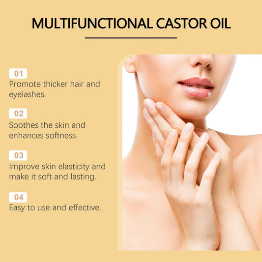 Organic Castor Oil – Moisturizing Essential Oil for Hair, Eyelashes, Eyebrows & Body Care