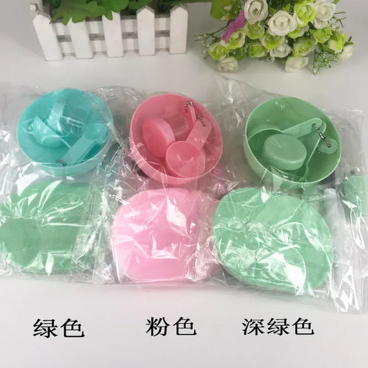 6pcs Pink Facial Mask Bowl Set – DIY Beauty Tools & Makeup Brush Kit