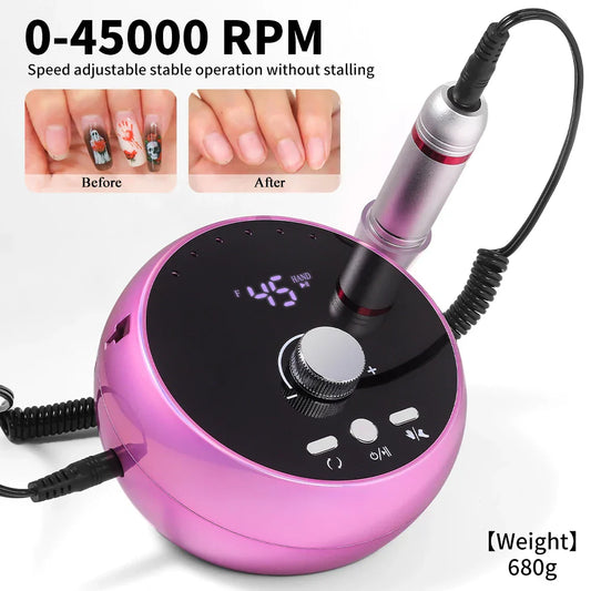 Professional 45,000RPM Electric Nail Drill Machine – High-Speed Manicure Tool for Gel & Cuticle Care