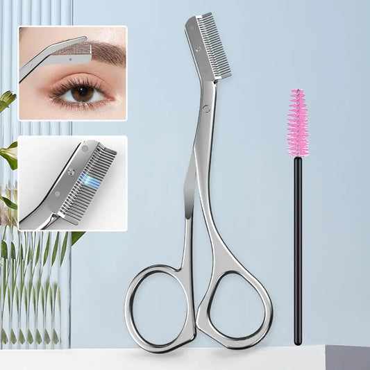 Eyebrow Trimming Scissors with Combs – Grooming Tools & Gift Set for Men & Women