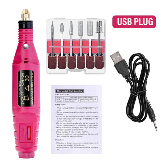 LULAA Electric Nail Drill Machine Set – Professional Pedicure & Manicure Tool