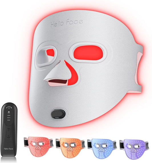 Hello Face Wireless Red & Near-Infrared Light Therapy Mask – Ultra-Light, Professional Anti-Aging Facial Device