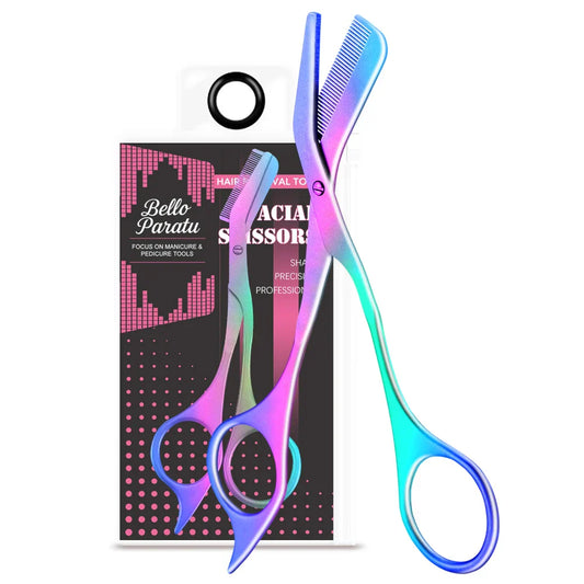 1pc Eyebrow Trimming Scissors with Comb – Professional Stainless Steel Grooming Tool