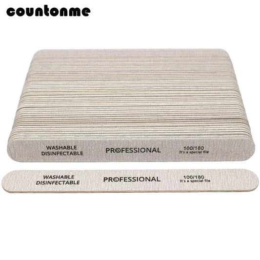 100PCS Nail File Set – 100/180 Grit Wooden Sanding Buffers for Manicure & Pedicure