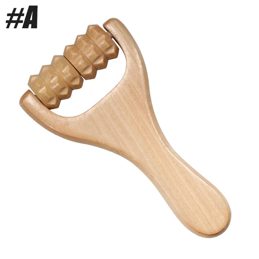 Pure Pear Wood Massage Roller – Full Body Maderotherapy Tool for Waist, Thighs, Legs & Hands