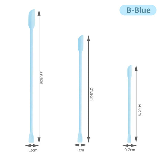 3pcs Double-Head Silicone Scraper Spoon Set – Reusable Makeup & Beauty Tools