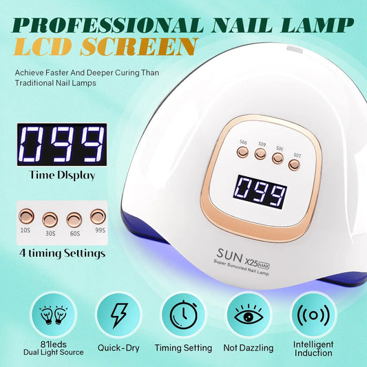 380W UV LED Nail Lamp – Professional Nail Curing Lamp for All Gel Polish