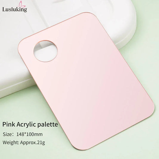 Gold/Pink Acrylic Makeup Mixing Palette Set – With Rod for Foundation, Cream, Eyeshadow & Nail Art