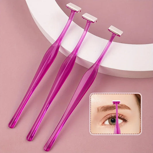3Pcs Eyebrow Razor Set – T-Shaped Stainless Steel Safety Shapers