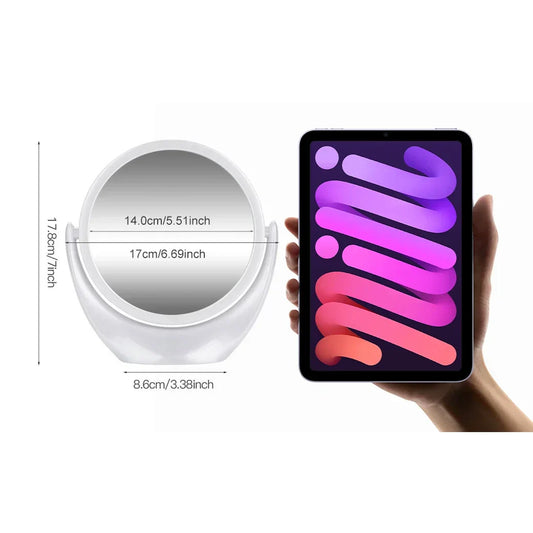Double-Sided 1x/5x Magnifying Makeup Vanity Mirror – Portable, 360° Rotating, No Light