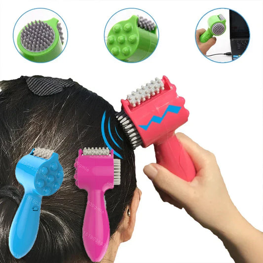 4-in-1 Electric Massage Comb – Vibrating Scalp & Body Massager Brush for Hair & Relaxation