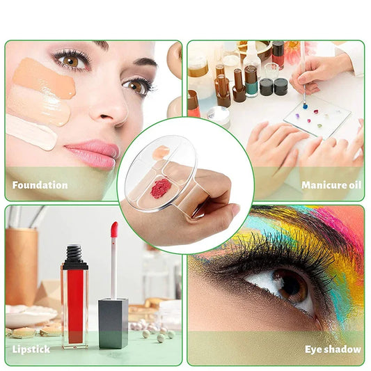 Clear Acrylic Makeup Mixing Palette – Handheld Tray for Foundation & Nail Art