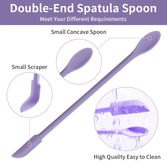 3pcs Double-Head Silicone Scraper Spoon Set – Reusable Makeup & Beauty Tools