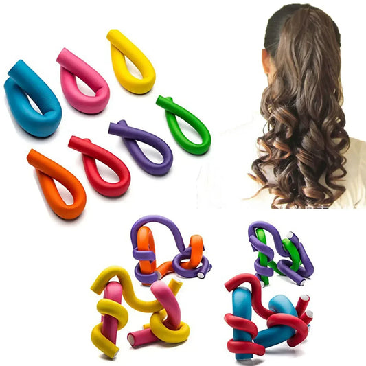 10pcs Flexible Hair Curling Rods – No-Heat Soft Foam Flexi Rollers for Twist Curls