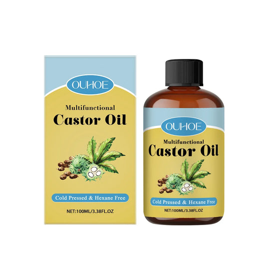 Organic Castor Oil – Moisturizing Essential Oil for Hair, Eyelashes, Eyebrows & Body Care
