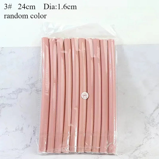 10pcs Flexible Hair Curling Rods – No-Heat Soft Foam Flexi Rollers for Twist Curls